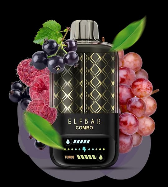 Єльф Бар Combo 25000 Blackcurrant Raspberry & Grape - 🍓 Виноград, малина, чорна смородина