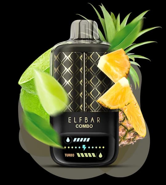 Єльф Бар Combo 25000 Lime & Pineapple - 🍋🍍 Лайм та ананас фото оригінального Єльф Бар