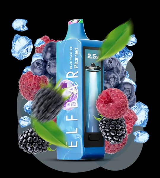 Єльф Бар Planet 25000 Blue Razz Ice - 🫐🧊 Блакитна малина з льодом