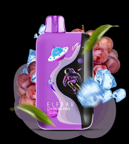 Єльф Бар GH 33000 Pro Grape Ice - 🍇🧊 Виноград з льодом фото оригінального Єльф Бар