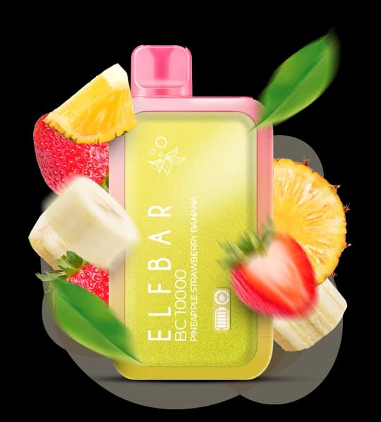 Єльф Бар BC 10000 Pineapple Strawberry Banana - 🍍🍓🍌 Ананас, полуниця, банан фото оригінального Єльф Бар