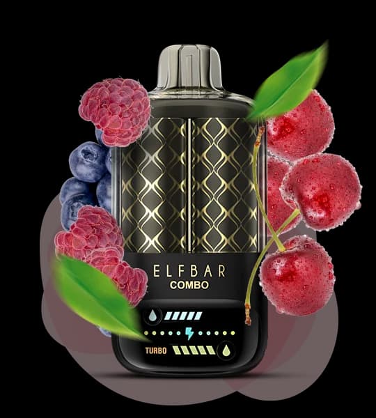 Єльф Бар Combo 25000 Blueberry Sour Raspberry & Cherry - 🫐🍒 Кисла малина, вишня, чорниця